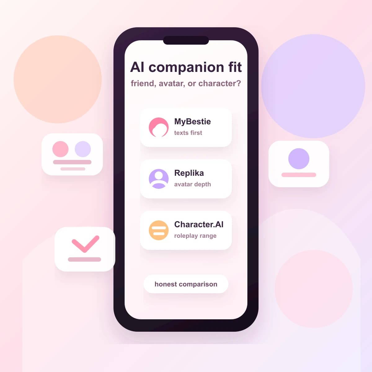 Cover Image for MyBestie vs Replika vs Character.AI: An Honest Comparison